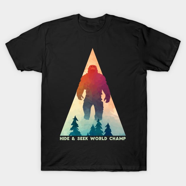 Geometric Sasquatch Hide and Seek T-Shirt by DanielLiamGill